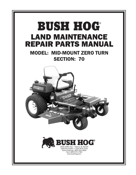 bush hog land maintenance repair parts manual model mid mount  turn manualzzcom