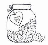 Jar Hearts Coloring Conversation Pages Drawing Valentine Frasco Candy Molde Valentines Mason Botones Template Valentin Getdrawings Stamps Drawings Choose Board sketch template