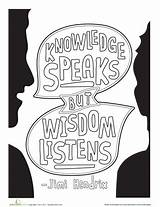 Coloring Pages Wisdom Knowledge Colouring Sheets Quote Choose Board sketch template