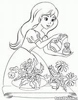 Princesse Fiori Cheval Dibujo Prinzessin Malvorlagen Arrose Chiot Colorkid sketch template