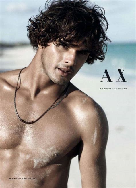 model marlon teixeira takes a sun shower with his armani