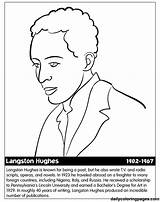 Coloring Pages Hughes Langston African Famous History Americans Sheets Month Crayola Printable Kids Worksheets American Activities Sheet Kindergarten Color Booker sketch template