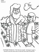 Joseph Coloring Pages Bible Jacob Son Getcolorings Coat Colors Many sketch template