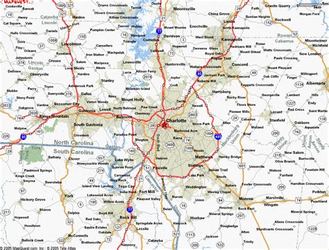 map  charlotte north carolina travelsmapscom