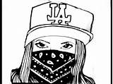 Drawing Gangsta Bandanas Gangster Draw Girl Chola Bandana Cool Sketch Pencil Chicano Chick Babe Speed Super First Showing sketch template