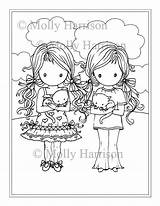 Coloring Twins Pages Twin Girls Getdrawings sketch template