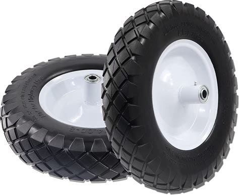 Iococee 16” Flat Free Solid Wheelbarrow Wheels 4 80 4 00 8
