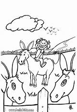 Pages Coloring Girl Farm Donkey Smile Girls Getcolorings sketch template
