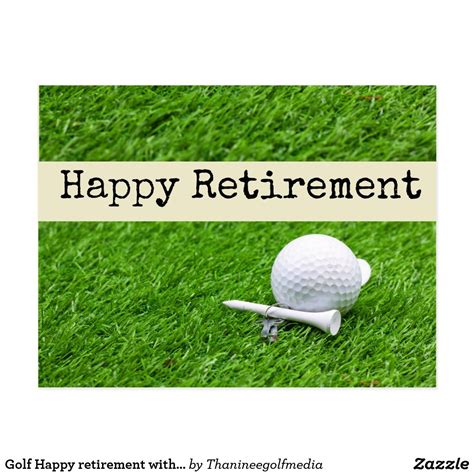 golf happy retirement  golf ball  tee postcard zazzlecom happy retirement golf