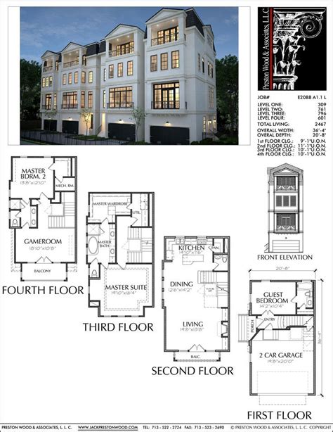 townhome plan   town house floor plan townhome design brownstone homes