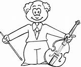 Musician Viola Coloring Pages Drawing Printable Color Jazz Guitar sketch template