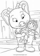Schwarte Piggly Wiggly Trickfilmfiguren sketch template