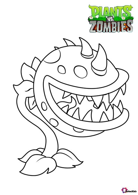 plants  zombies chomper coloring pages collection  cartoon coloring