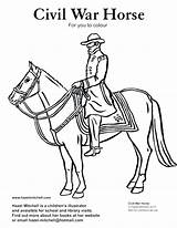 War Civil Horse Coloring Pages Riding Kids Colouring Drawing Soldier Rider Lee General Print Confederate Horses King Camp Horseback Children sketch template