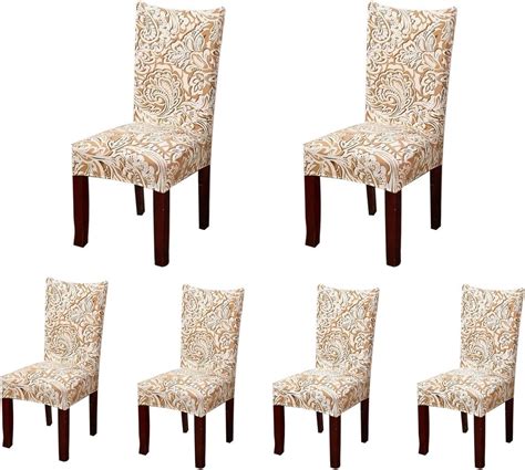 soulfeel   soft spandex fit stretch short dining room chair covers  printed pattern