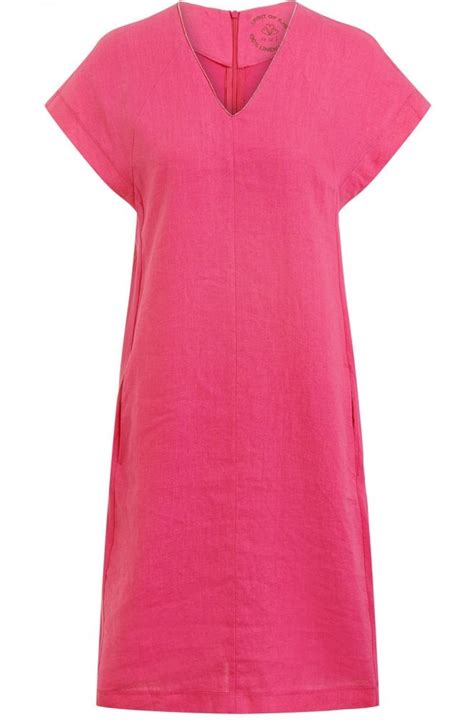 oui fuchsia pink linen dress dresses from shirt sleeves uk