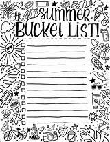 Summer Bucket List Coloring Printable sketch template