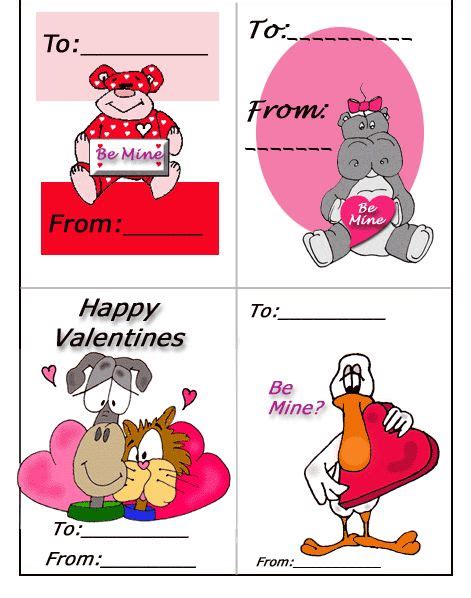 valentine cards  print  kids printable cards