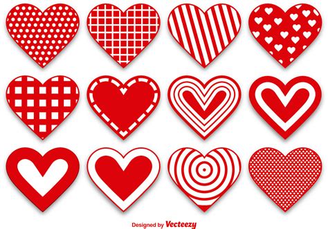 set  modern  cute heart vectors   vector art stock