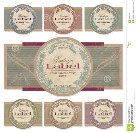 vintage labels set vector stock vector illustration  card decorative