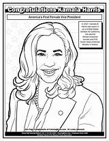Coloring Harris Kamala Pages Popular History sketch template