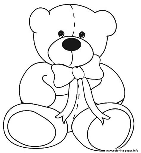 classic teddy bear coloring page printable