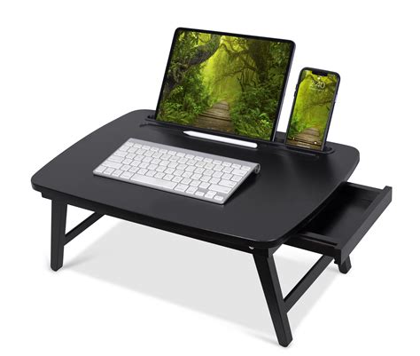 birdrock home portable sit  stand desk  storage drawer  media