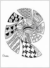 Zentangle Coloring Simple Kids Color Pages Print Children sketch template