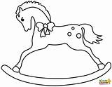 Rocking Horse Pages Coloring Christmas Horses Horsey Colouring Kiddycharts sketch template