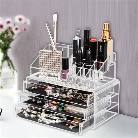 ktaxon jewelry cosmetic makeup organizer case display holder