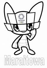 Olympische Spelen Mascottes Kleurplaten Miraitowa Mascotte Toekomst Flevoland sketch template