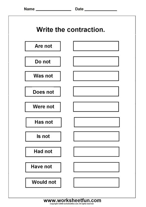 contractions worksheets worksheet 2 contraction worksheet learning