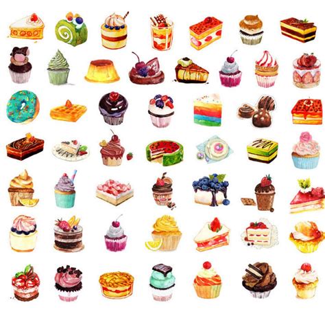 pcs dessert stickers cake stickers delicious food planner sticker