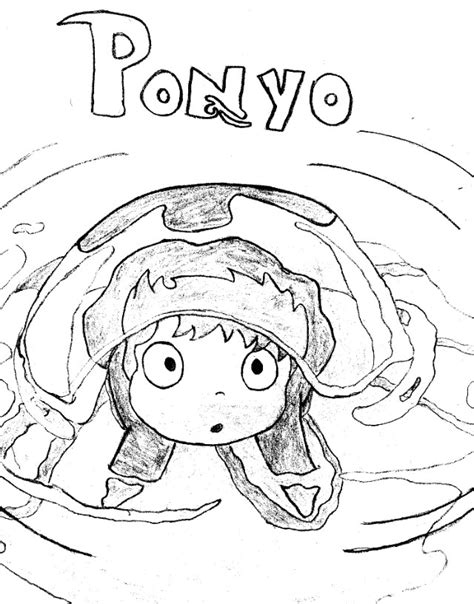 ponyo coloring pages sketch coloring page
