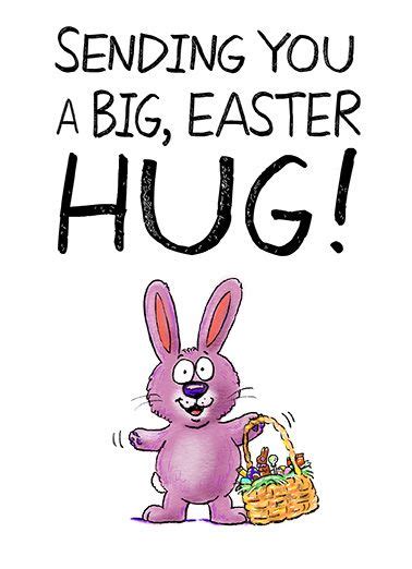 sweet easter hug funny easter card  sweet easter bunny  basket