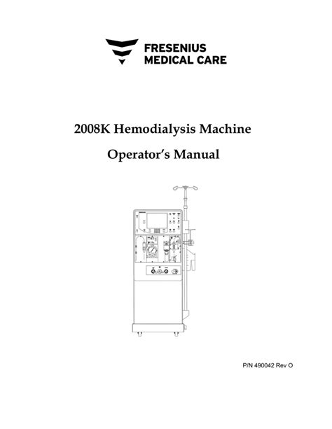 User Manual Of Fresenius 4008s Dialysis