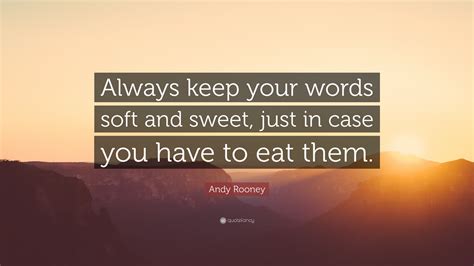 andy rooney quote    words soft  sweet   case