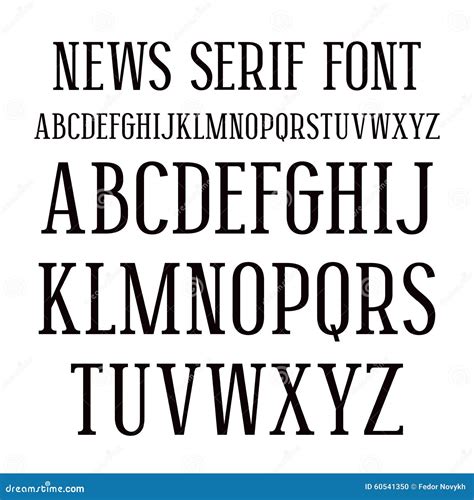 serif font  newspaper style stock vector illustration  poster type