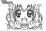 Glitter Force Coloring Pages Eyes Cute Printable Kids sketch template
