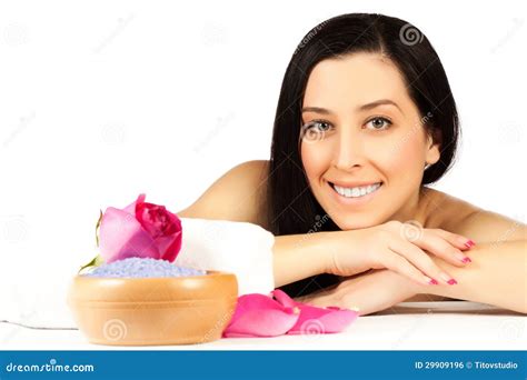 pretty girl   spa salon isolated stock photo image  portrait