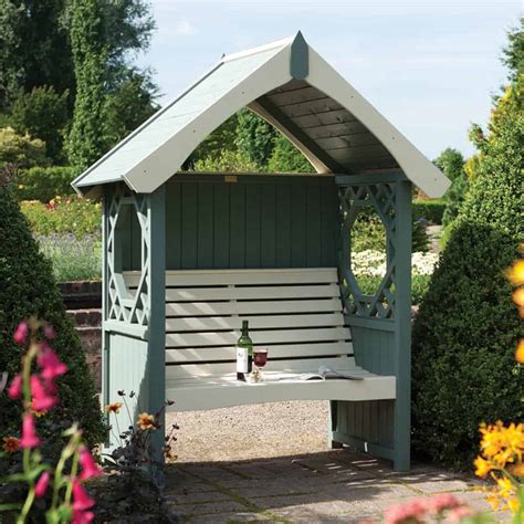 rowlinson britannia painted willow arbour  shed