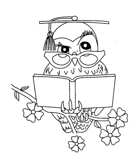 wise owl  coloring pages