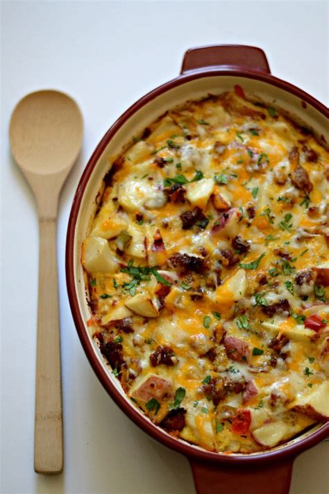 easy egg potato  sausage breakfast casserole sarcastic cooking