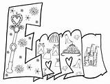 Coloring Pages Emma Name Princess Printable Doodles Discover sketch template