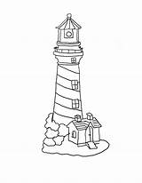 Lighthouse Coloring Pages Drawing House Lighthouses Simple Printable Template Drawings Easy Glass Stained Colouring Patterns Maine Light Printables Cape Craft sketch template