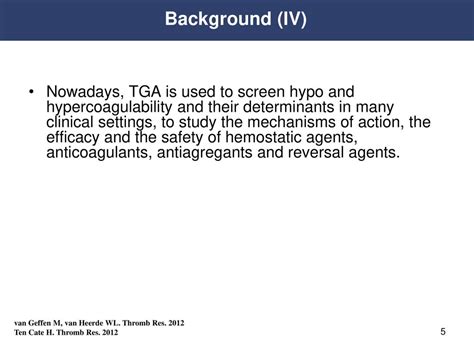 review   clinical applications  thrombin generation