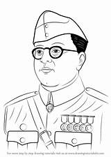 Chandra Bose Subhash Draw Drawing Kids Easy Drawings Step Sketches People Drawingtutorials101 Sketch Outline Freedom Subhas Fighters Pencil Famous India sketch template