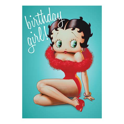 Betty Boop Birthday Girl Greeting Card T Blank Retro