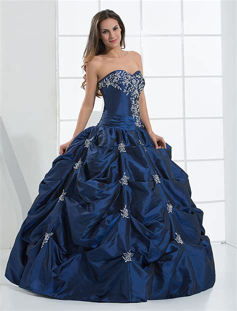 sweetheart royal blue ball gown  beads milanoocom