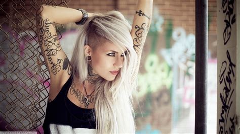 blonde tattoo women wallpapers hd desktop and mobile